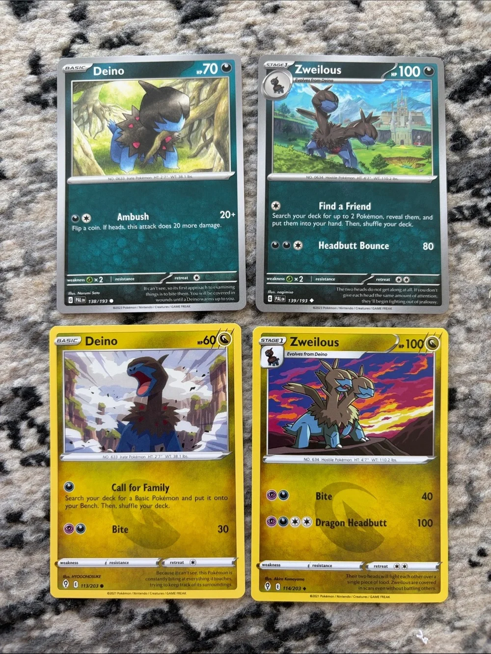 Deino & Zweilous Evolution Line Lot | Paldea Evolved + Evolving Skies | ✨5/$25✨